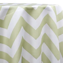 Chevron Print (Lamour) Table Linen in Sage and White