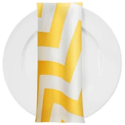 Chevron Print (Lamour) Table Napkin in Yellow and White