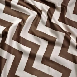 Chevron Print (Lamour) Table Runner in Brown and White