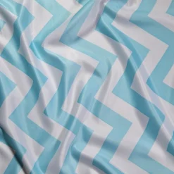 Chevron Print (Lamour) Table Runner in Turquoise and White