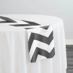 Chevron Print (Lamour) Table Runner in Charcoal and White