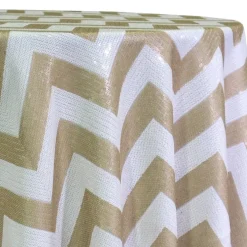 Chevron Sequins Table Linen in Gold