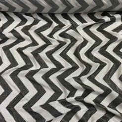 Chevron Sequins Table Runner in Black and White