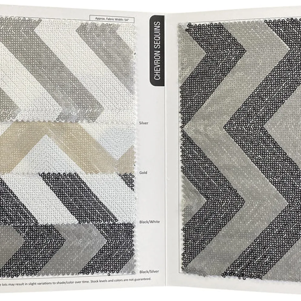 Chevron Sequins Table Runner in Silver