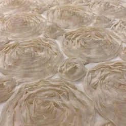 Chiffon Rose (3D) Table Runner in Khaki