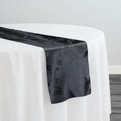 Chopin Jacquard Table Runner in Black