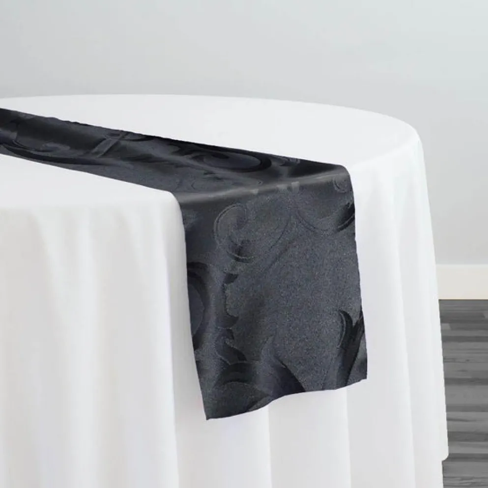 Chopin Jacquard Table Runner in Black