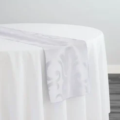 Chopin Jacquard Table Runner in White