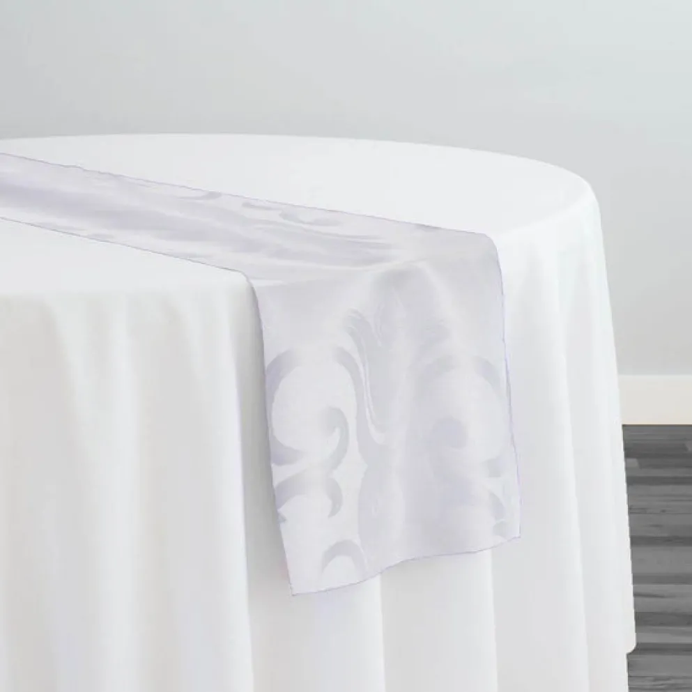 Chopin Jacquard Table Runner in White