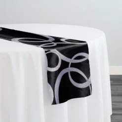 Cirque Jacquard (Reversible) Table Runner in Black