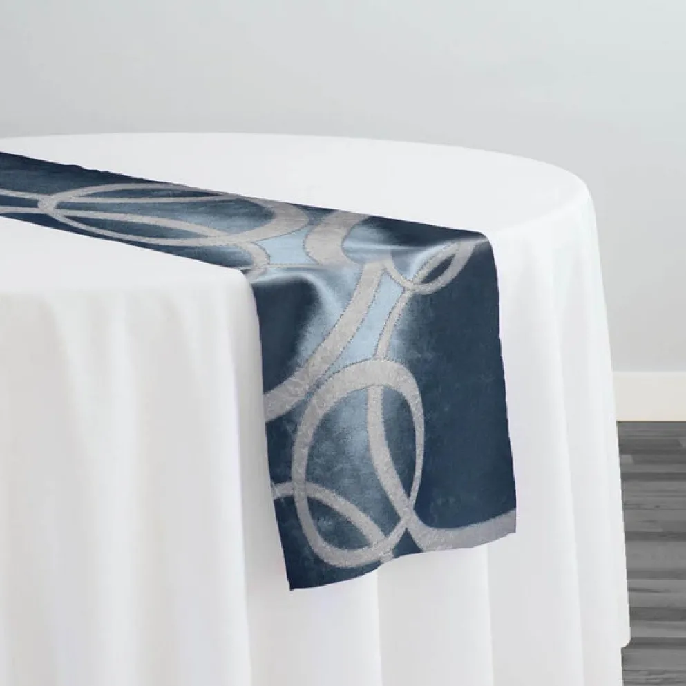 Cirque Jacquard (Reversible) Table Runner in Turquoise