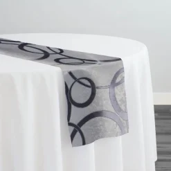 Cirque Jacquard (Reversible) Table Runner in Purple Grey
