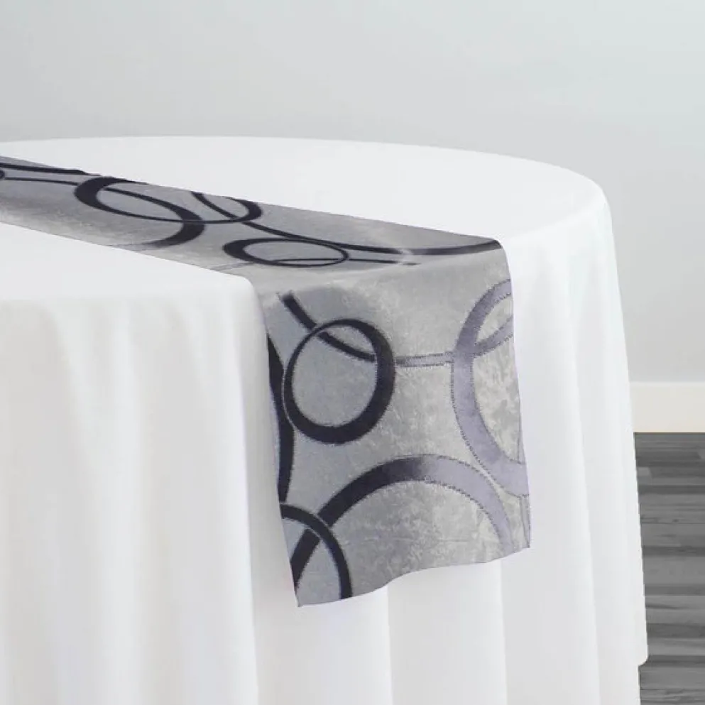 Cirque Jacquard (Reversible) Table Runner in Purple Grey