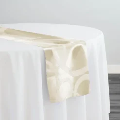 Cirque Jacquard (Reversible) Table Runner in Ivory