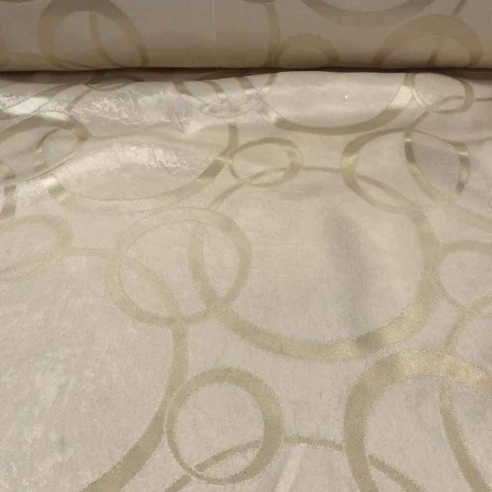 Cirque Jacquard (Reversible) Table Runner in Ivory