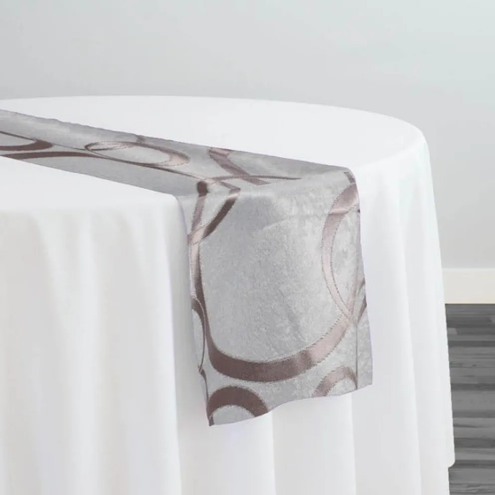 Cirque Jacquard (Reversible) Table Runner in Champagne