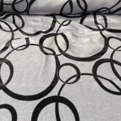 Cirque Jacquard (Reversible) Table Linen in Black