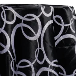 Cirque Jacquard (Reversible) Table Linen in Black