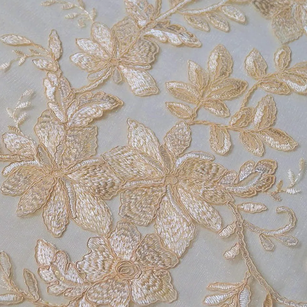 Claire Lace Table Runner in Champagne