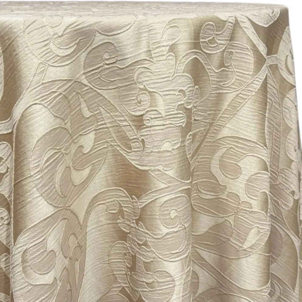 Classic Jacquard Table Linen in Champagne