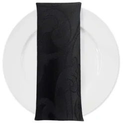 Classic Jacquard Table Napkin in Black