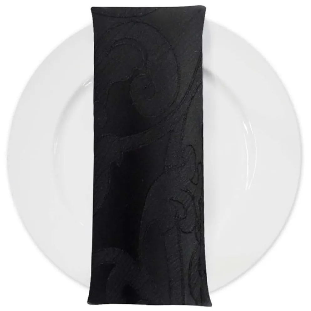 Classic Jacquard Table Napkin in Black