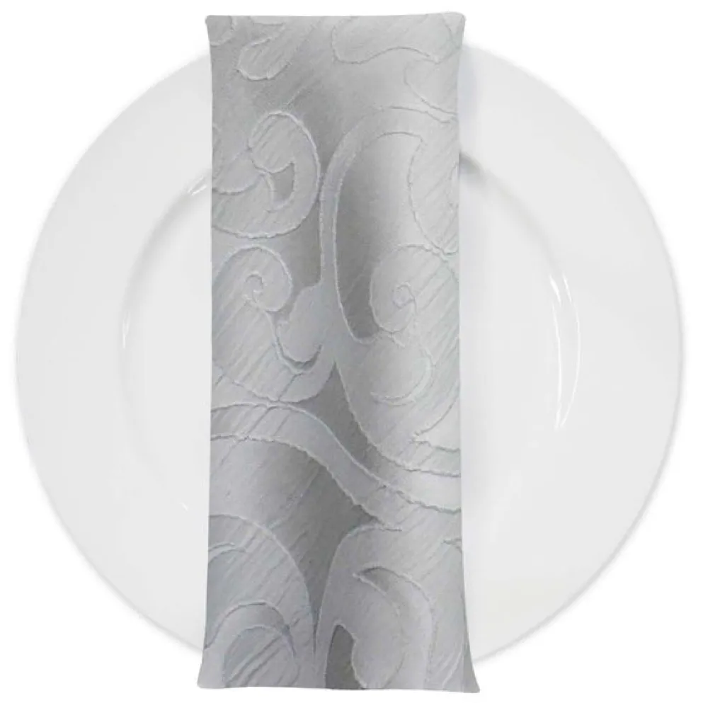 Classic Jacquard Table Napkin in Silver