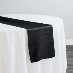 Classic Jacquard Table Runner in Black