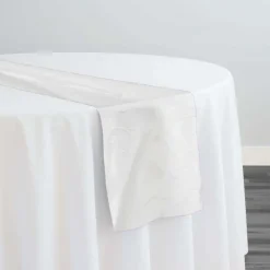 Classic Jacquard Table Runner in White