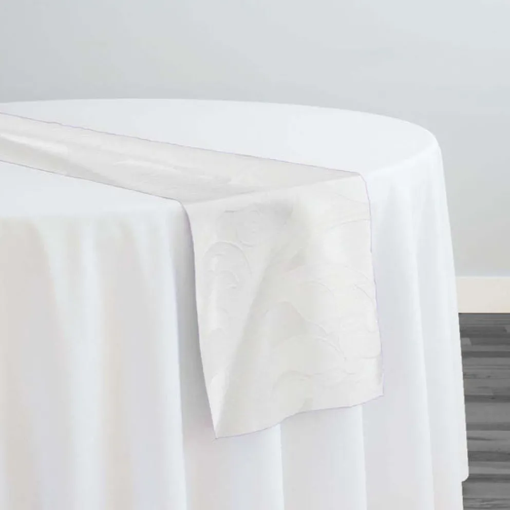 Classic Jacquard Table Runner in White