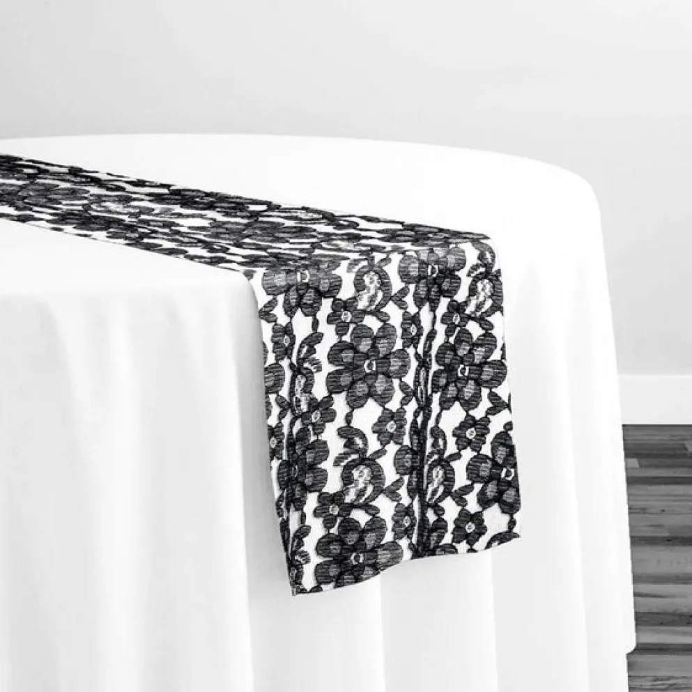 Classic Lace Table Runner in Black