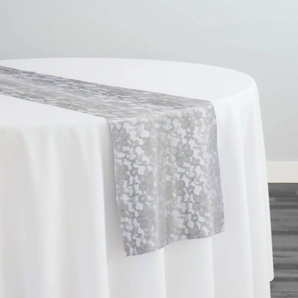 Classic Lace Table Runner in Charcoal 1606