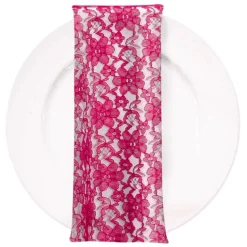 Classic Lace (w/ Poly Lining) Table Napkin in Fuchsia 1220