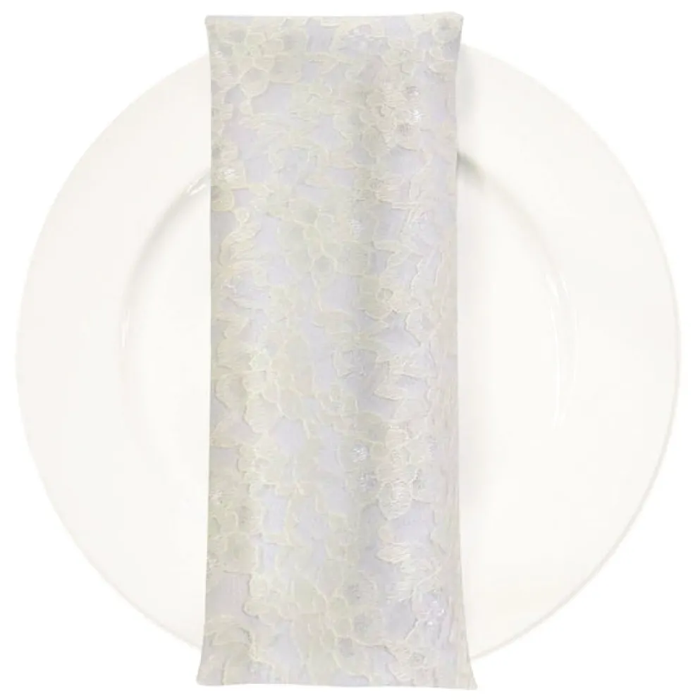 Classic Lace (w/ Poly Lining) Table Napkin in Ivory