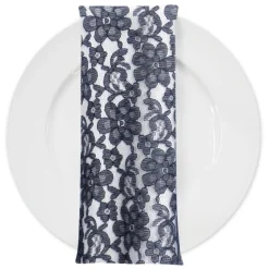 Classic Lace (w/ Poly Lining) Table Napkin in Navy