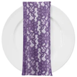 Classic Lace (w/ Poly Lining) Table Napkin in Purple 1258