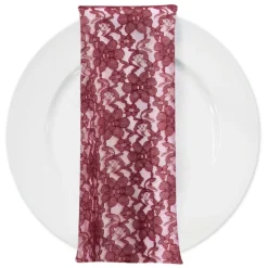 Classic Lace (w/ Poly Lining) Table Napkin in Burgundy 1539