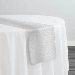 Cloud Chenille Table Runner in White