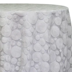 Coin Table Linen in White