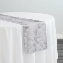 Coin Table Runner in White
