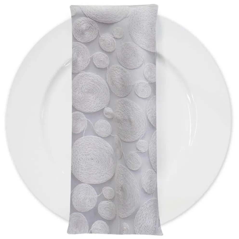 Coin (w/ Poly Lining) Table Napkin in White
