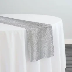 Confetti Metallic Table Runner in Silver