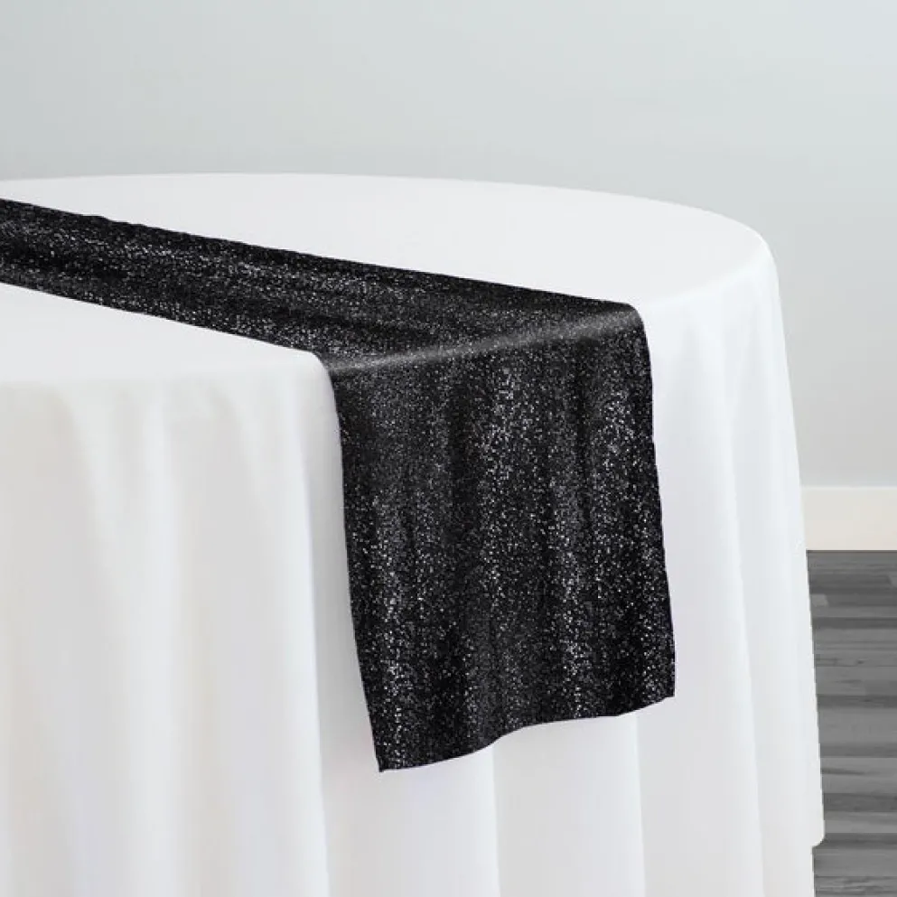Confetti Metallic Table Runner in Black