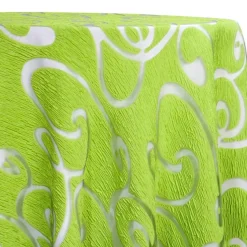 Contempo Scroll Sheer Table Linen in Green