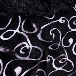 Contempo Scroll Sheer Table Runner in Black
