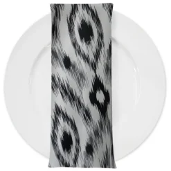Cosmo Print (Dupioni) Table Napkin in Black