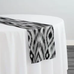 Cosmo Print (Dupioni) Table Runner in Black