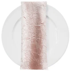 Crush Satin (Bichon) Table Napkin in Rose Powder