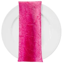 Crush Satin (Bichon) Table Napkin in Fuchsia 396