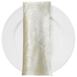 Crush Satin (Bichon) Table Napkin in Ivory 112